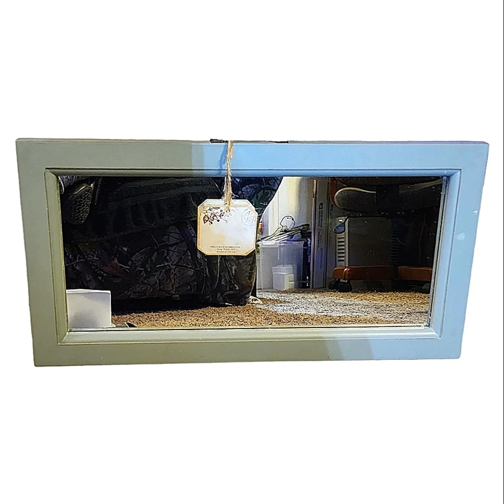 Beautiful Light Blue Wooden Hanging Mirror